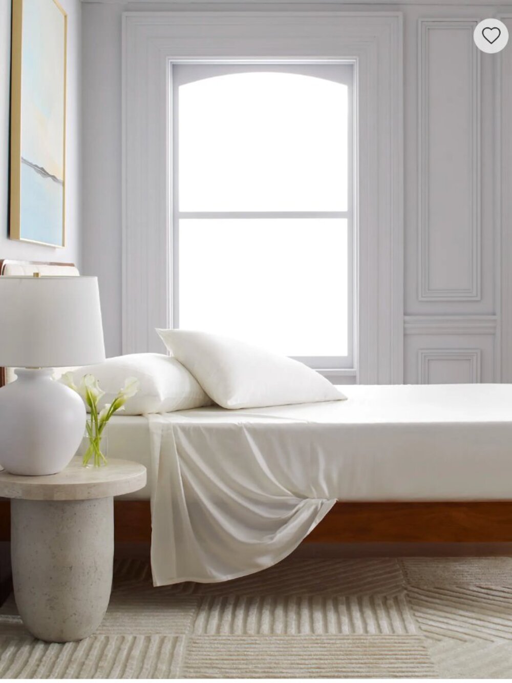 Quince Ivory Mulberry Silk Flat Sheet & Fitted Sheet Only